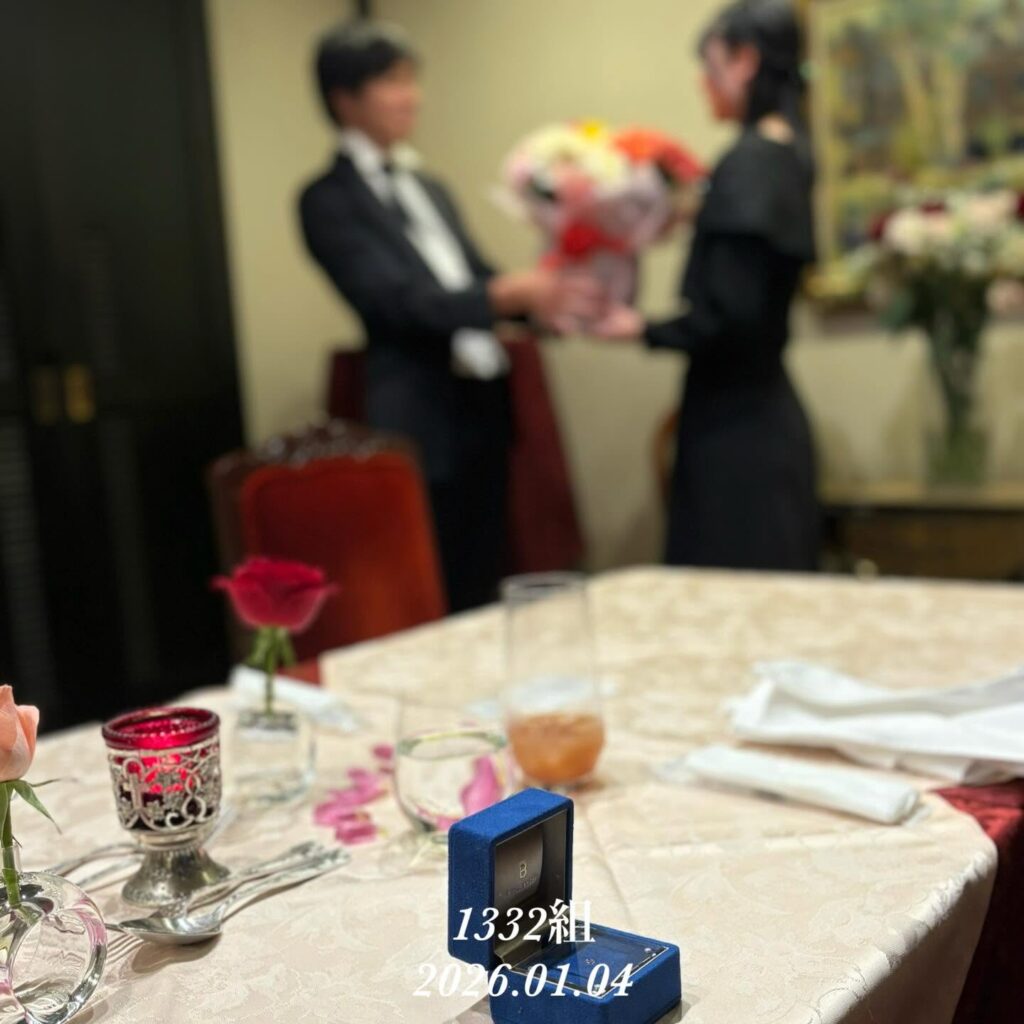 1332組目のプロポーズがパラディ北野にて成功しました。