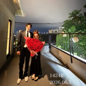 1424組目のプロポーズがパラディ北野で成功されました。